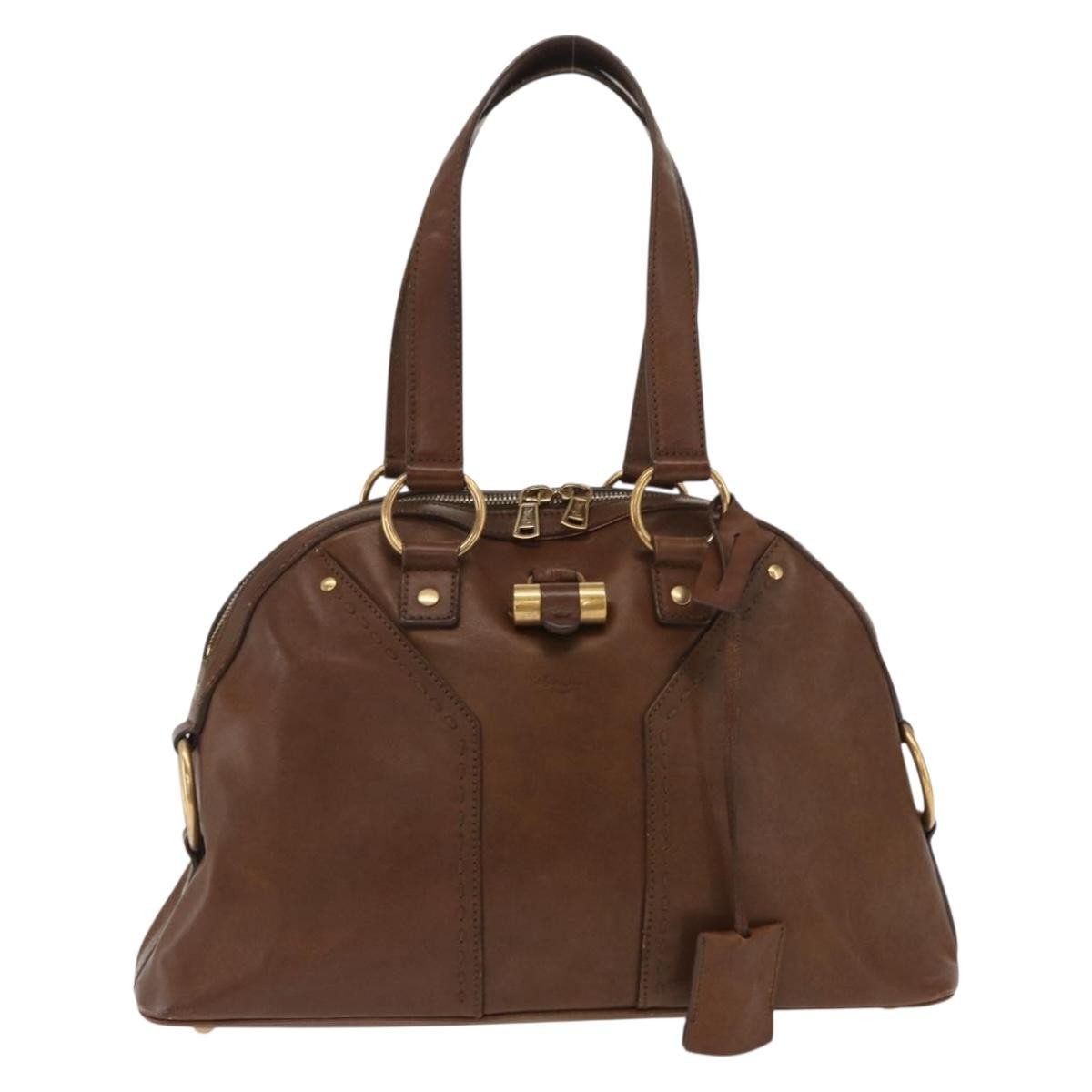 Saint Laurent Muse Dome Bag Leather Brown Leather Handbag (Authentic Pre-Loved)