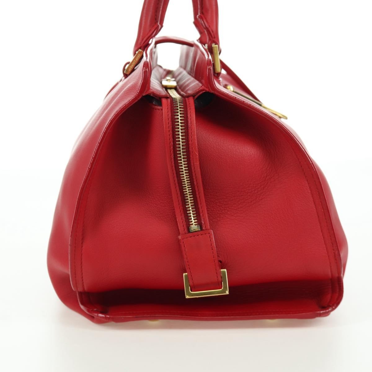 Saint Laurent Classic Y Cabas Leather Red Leather Handbag (Authentic Pre-Loved)