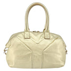 Saint Laurent Easy Y Bag Pebbled Leather Gold Leather Bag (Authentic Pre-Loved)