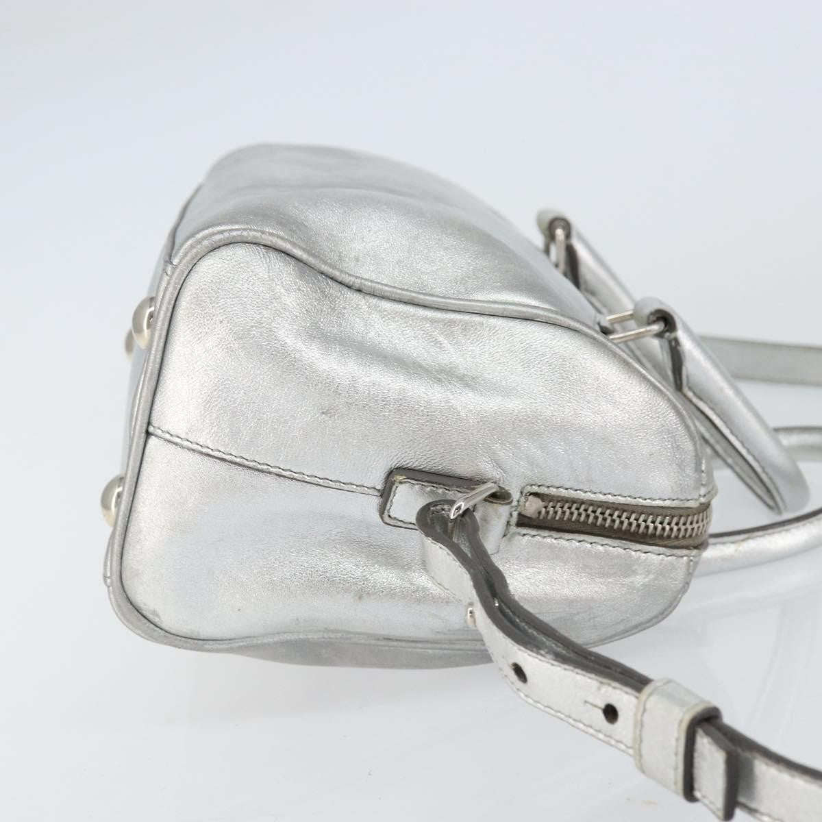 Saint Laurent Classic Duffle Bag Leather Silver Leather Handbag (Authentic Pre-Loved)