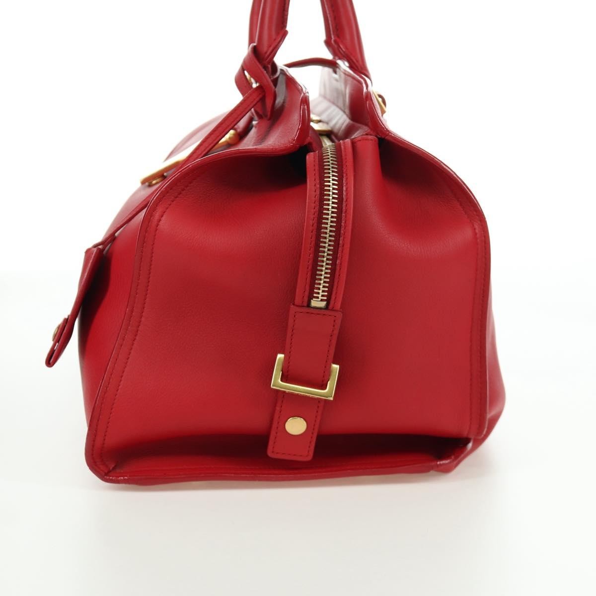 Saint Laurent Classic Y Cabas Leather Red Leather Handbag (Authentic Pre-Loved)