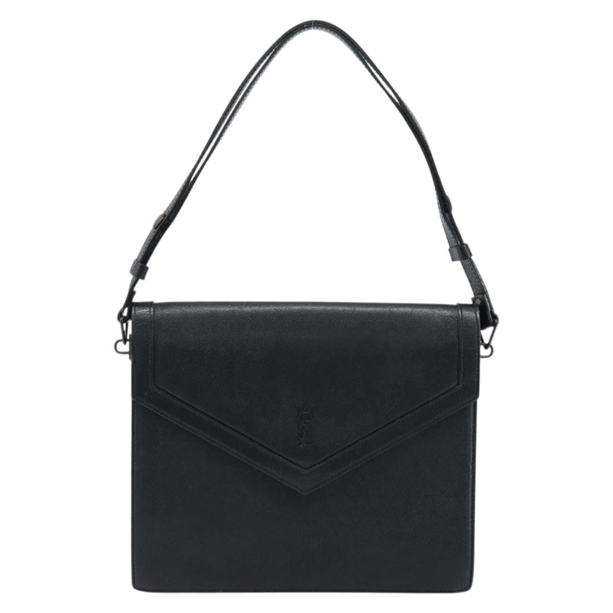 Saint Laurent Vintage Handbag Leather Black Leather Handbag (Authentic Pre-Loved)