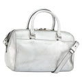 Saint Laurent Classic Duffle Bag Leather Silver Leather Handbag (Authentic Pre-Loved)