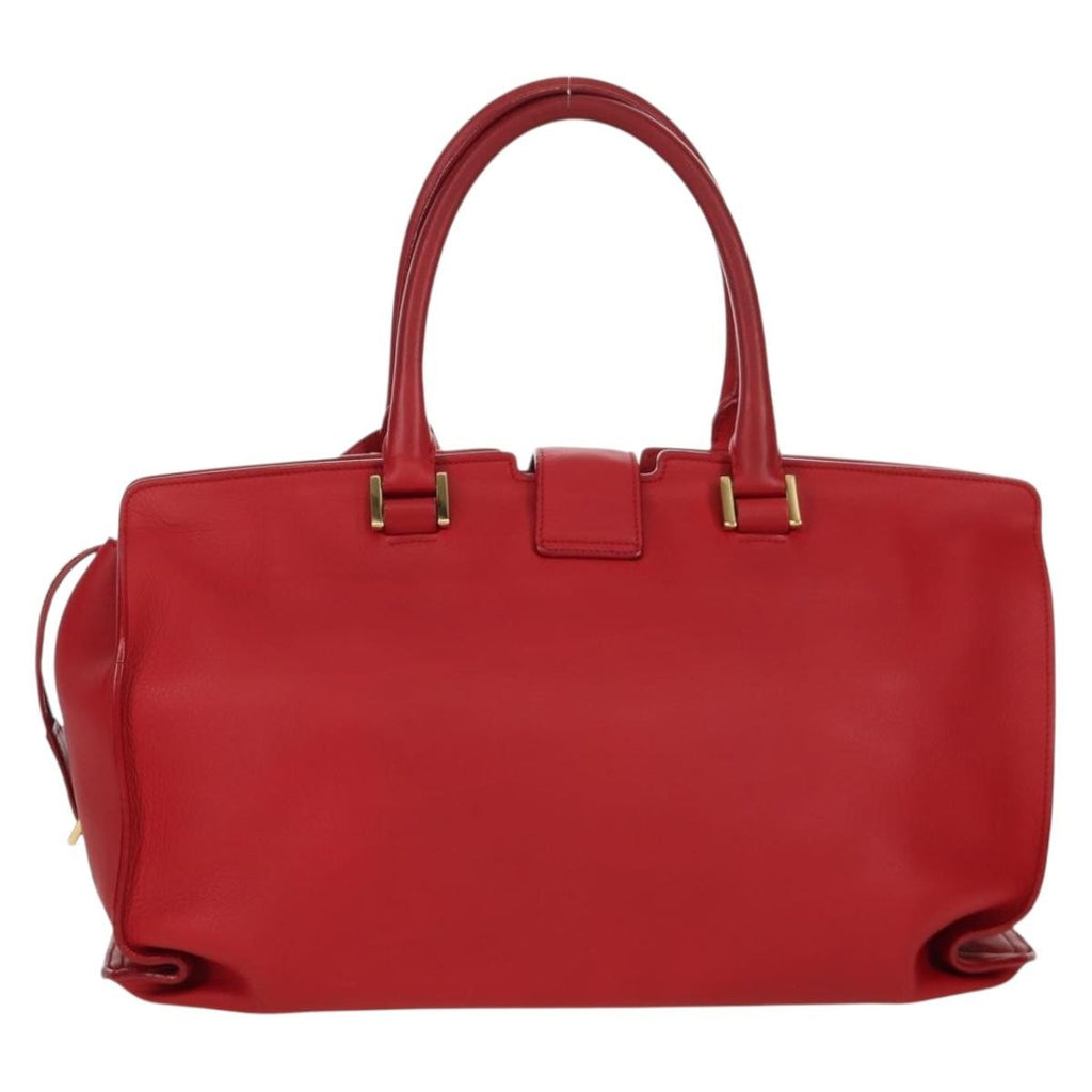Saint Laurent Classic Y Cabas Leather Red Leather Handbag (Authentic Pre-Loved)