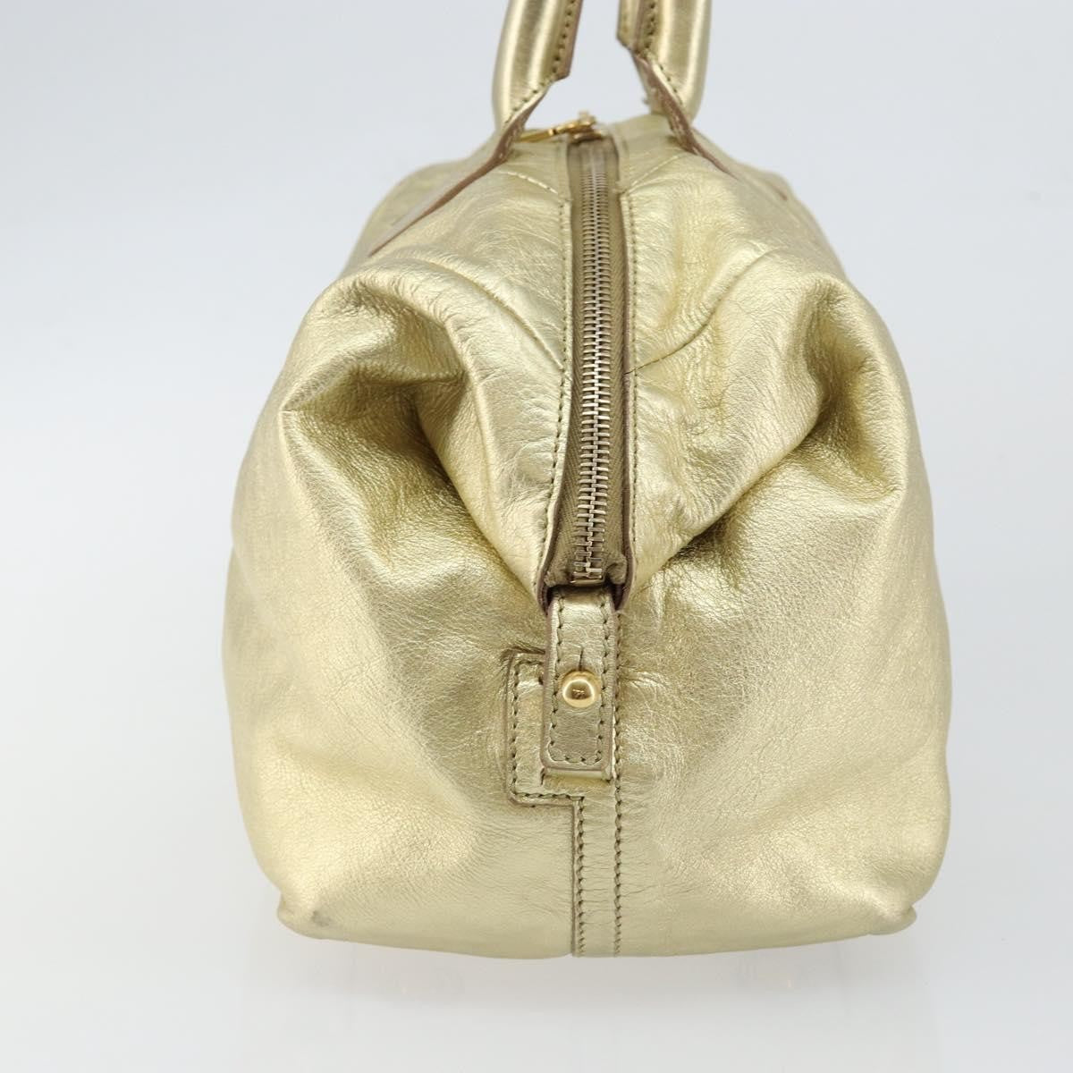 Saint Laurent Easy Y Bag Pebbled Leather Gold Leather Bag (Authentic Pre-Loved)
