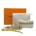 Louis Vuitton Cream Puffy Lambskin Monogram Coussin PM