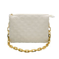 Louis Vuitton Cream Puffy Lambskin Monogram Coussin PM