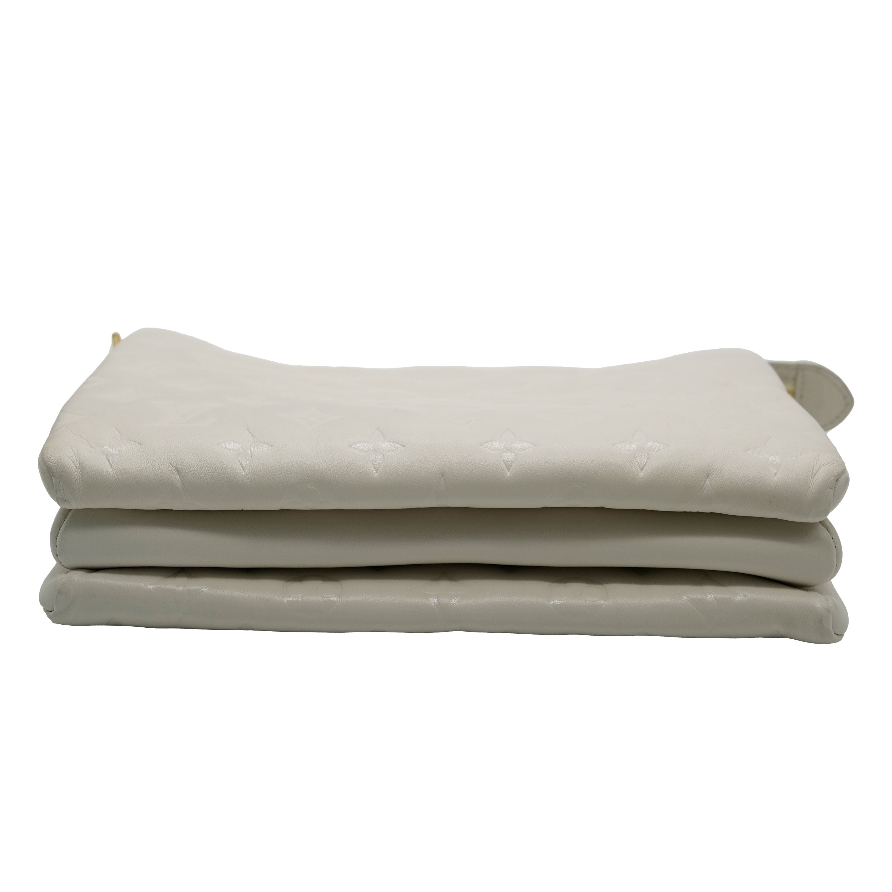 Louis Vuitton Cream Puffy Lambskin Monogram Coussin PM