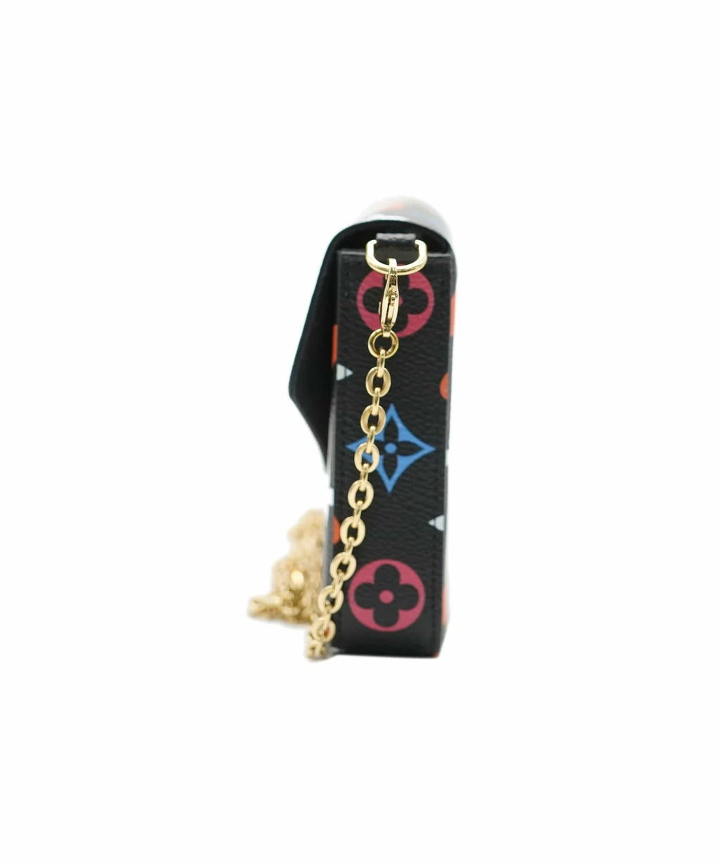 Louis Vuitton Black Multicolor Monogram Canvas Game On Felicie Pochette