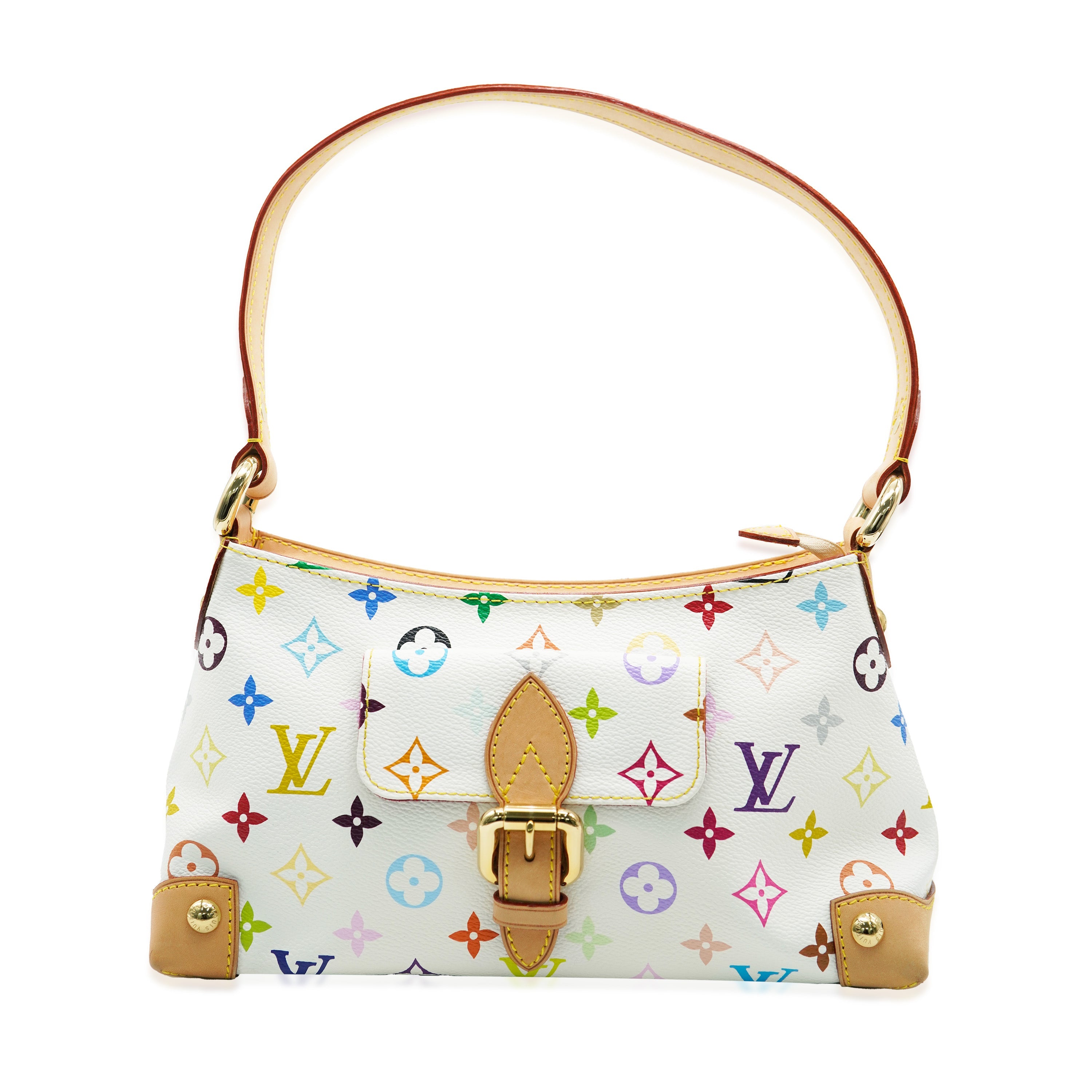 Louis Vuitton White Multicolor Monogram Canvas Eliza