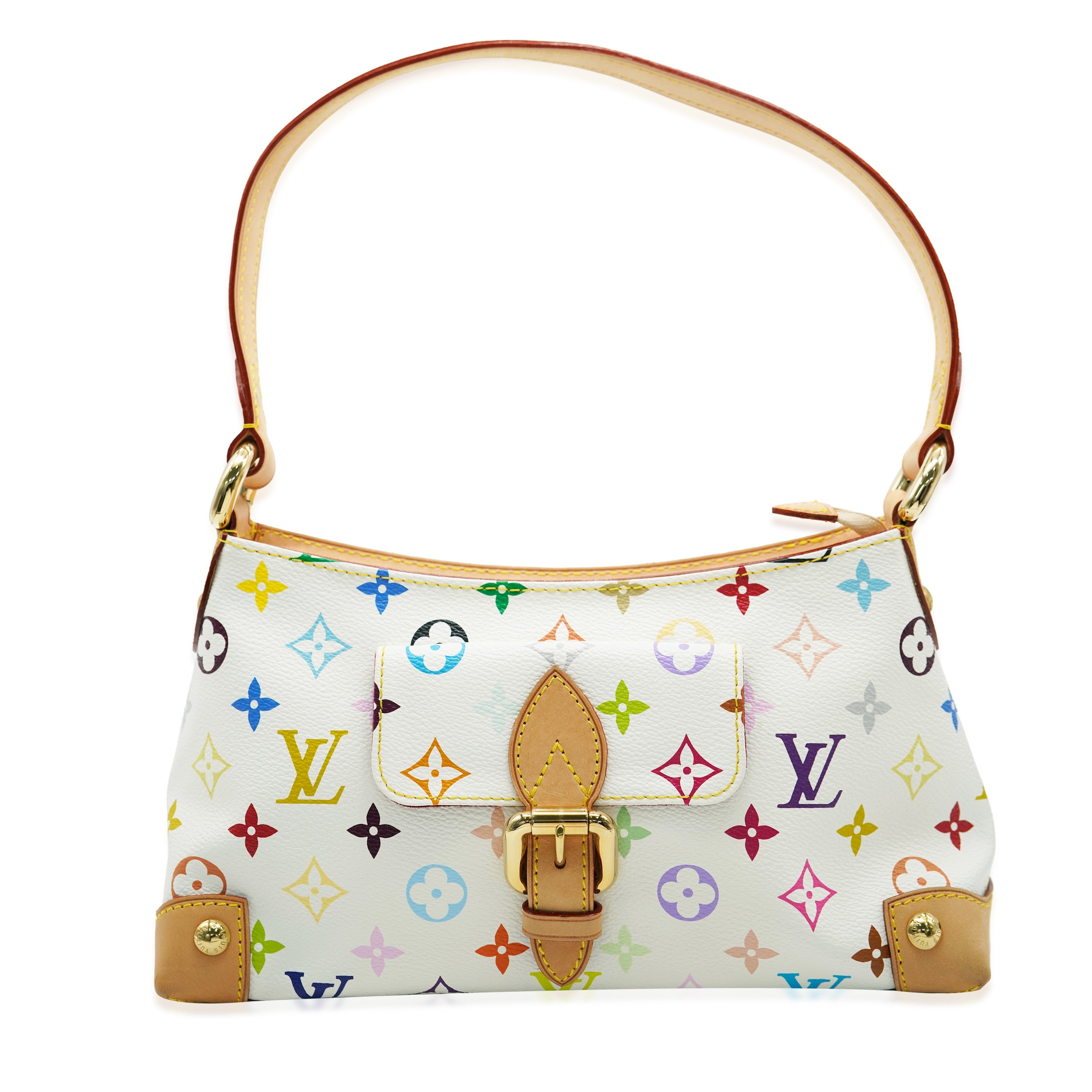 Louis Vuitton White Multicolor Monogram Canvas Eliza