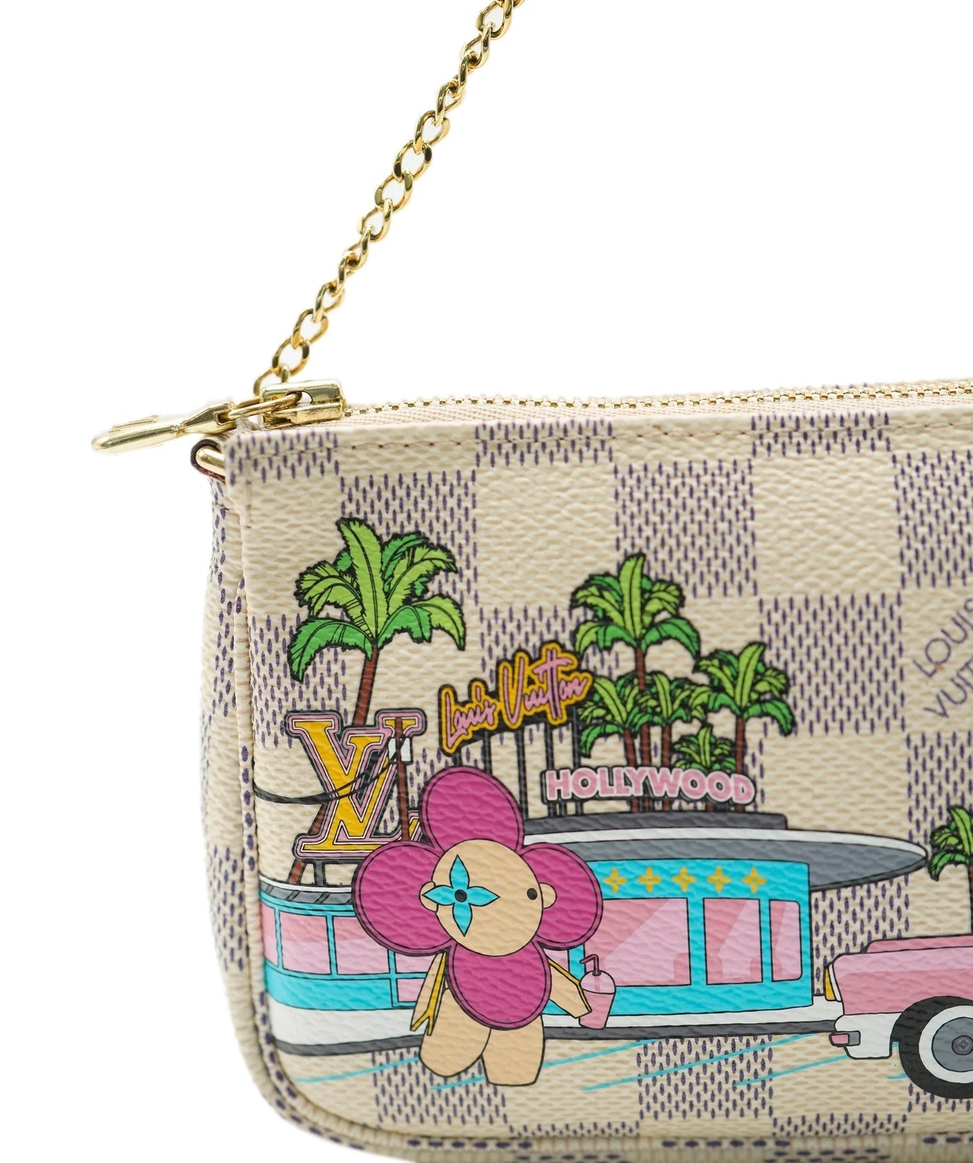 Louis Vuitton Damier Azur Canvas Christmas Animation Mini Pochette Accessories
