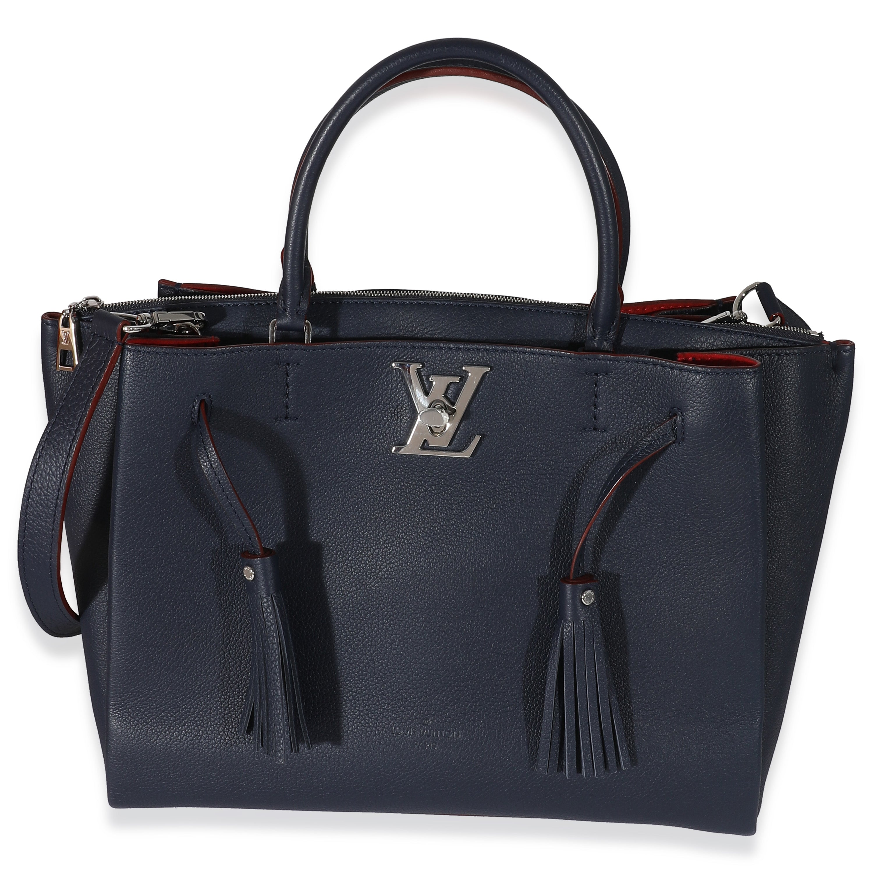 Louis Vuitton Louis Vuitton Calfskin Marine Rouge Lockmeto Tote