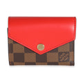 Louis Vuitton Coquelicot Damier Ebene Canvas Zoe Wallet