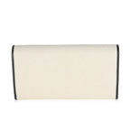 Louis Vuitton Black Taurillon Beige Canvas Capucines Wallet