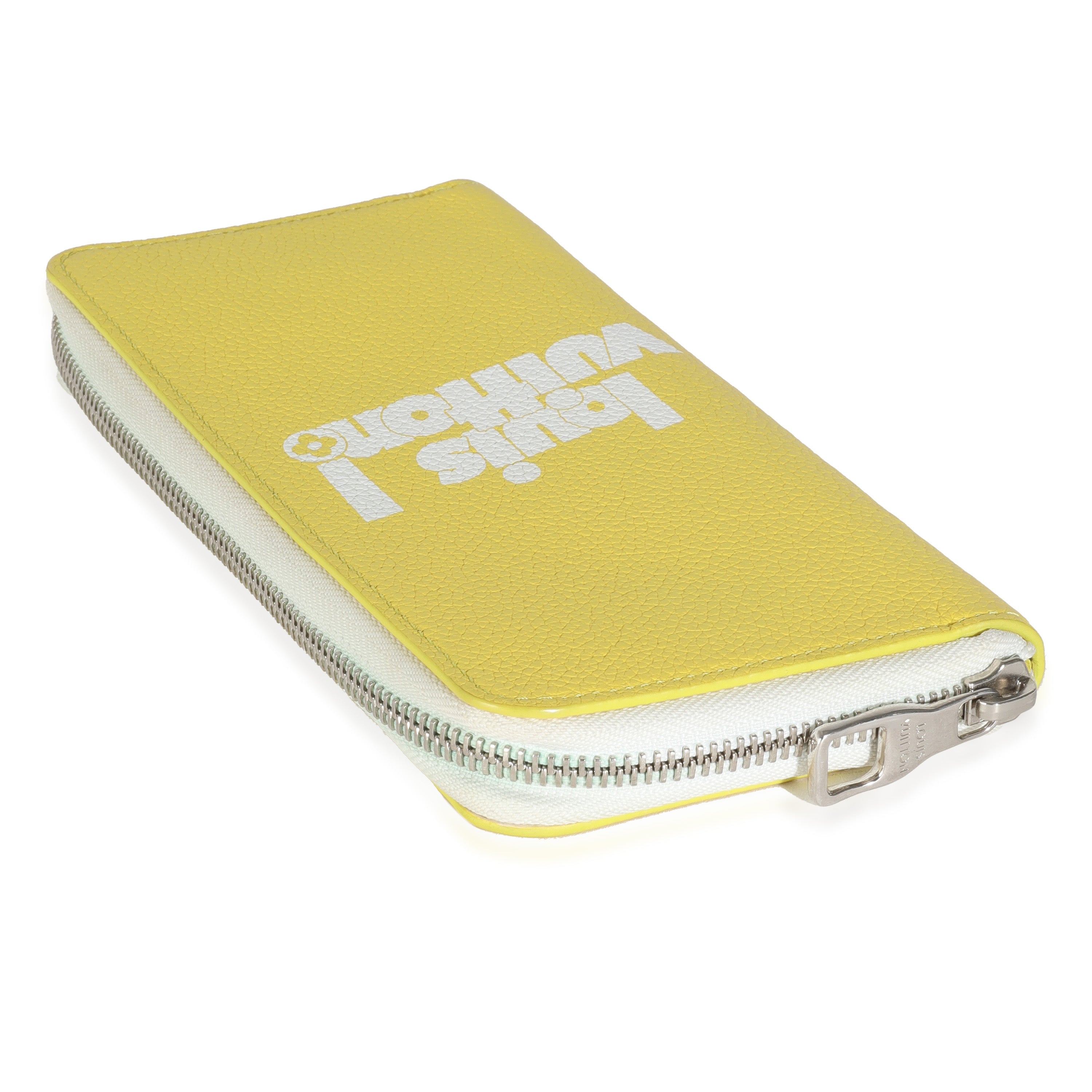 Louis Vuitton Jaune Taurillon Logo Vertical Zippy Wallet