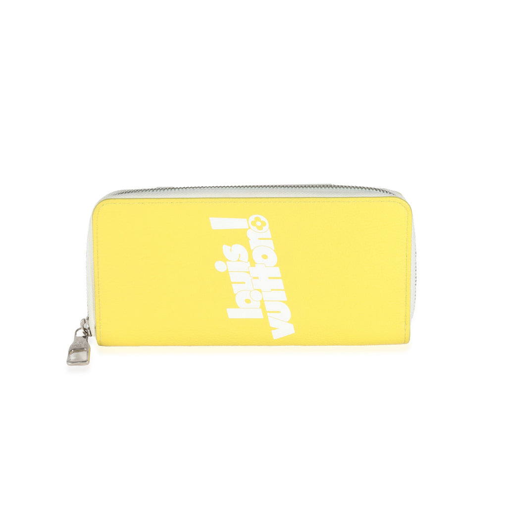 Louis Vuitton Jaune Taurillon Logo Vertical Zippy Wallet