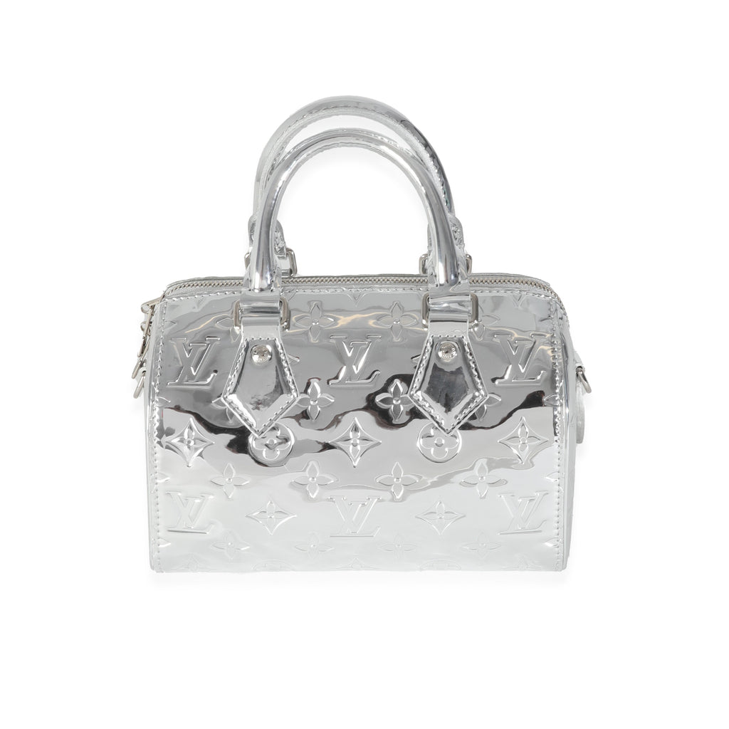 Louis Vuitton Silver Monogram Miroir Speedy Bandouliere 20 NM