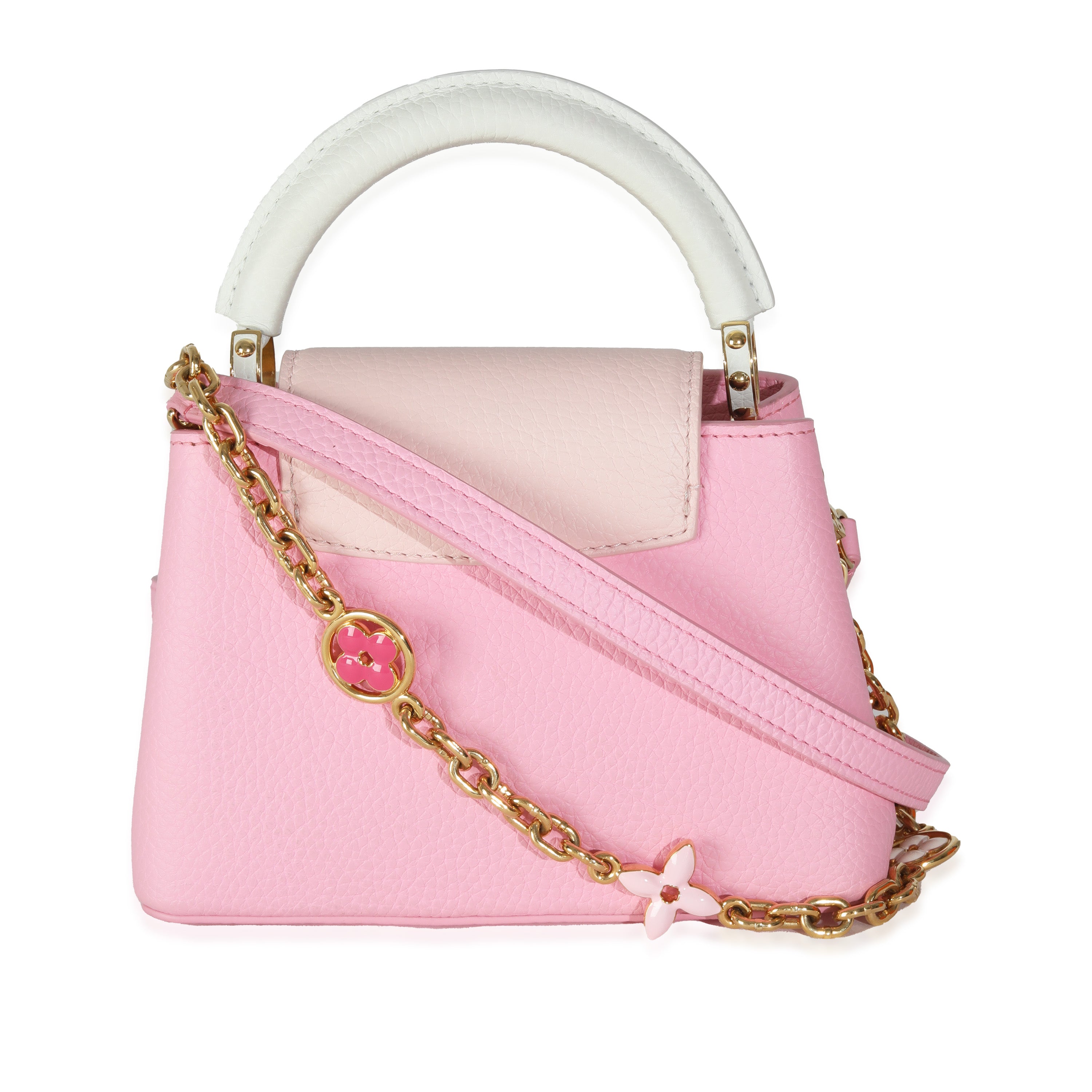 Louis Vuitton Candy Pink Taurillon Flower Chain Mini Capucines