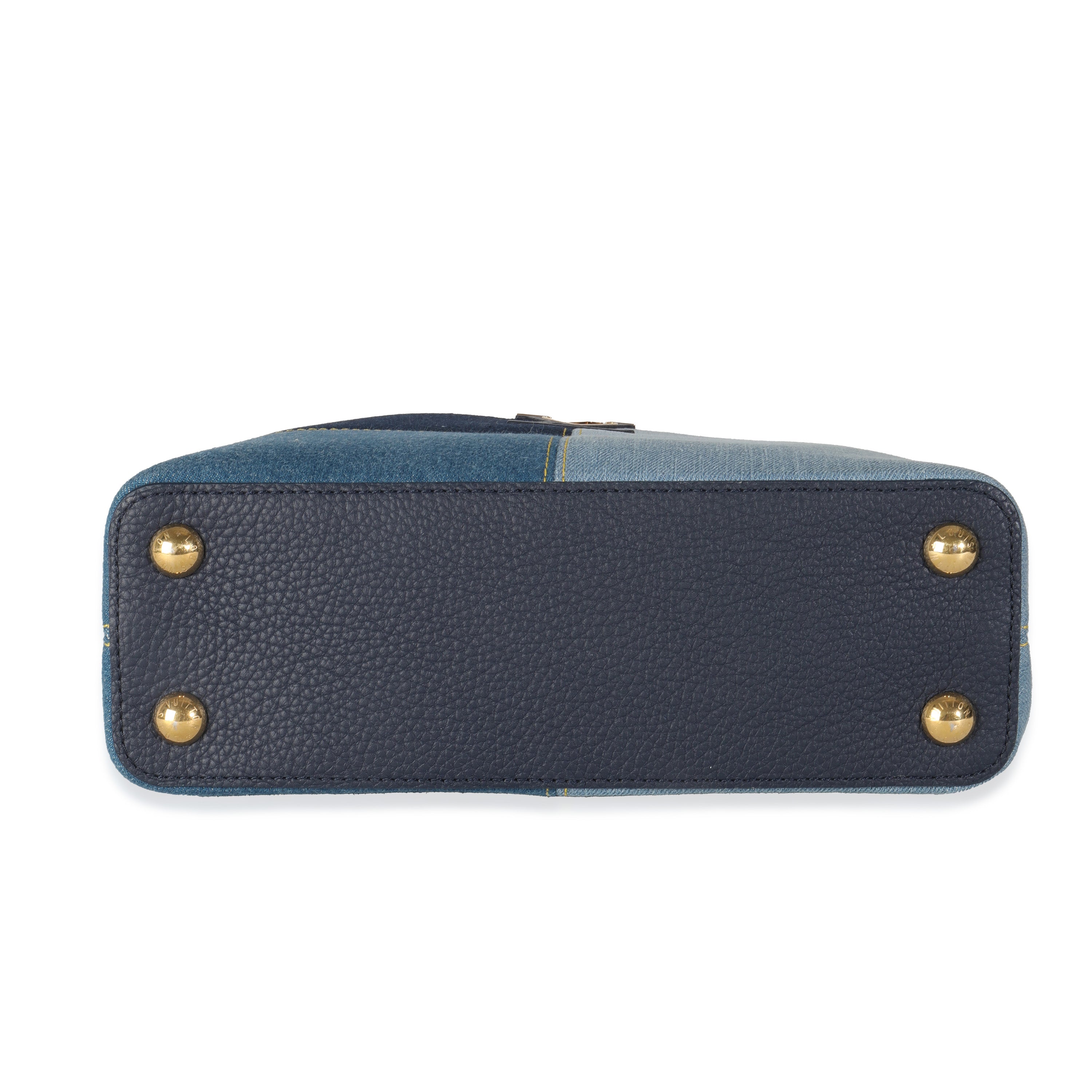 Louis Vuitton Navy Blue Patchwork Denim Capucines BB