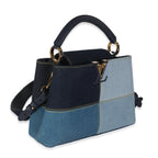 Louis Vuitton Navy Blue Patchwork Denim Capucines BB