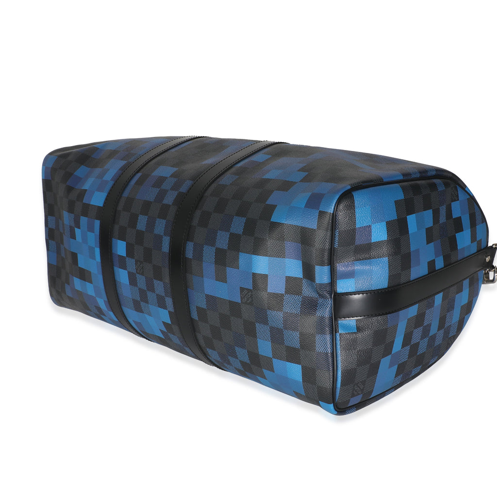 Louis Vuitton Blue Damier Graphite Canvas Pixel Canvas Keepall Bandouliere 50
