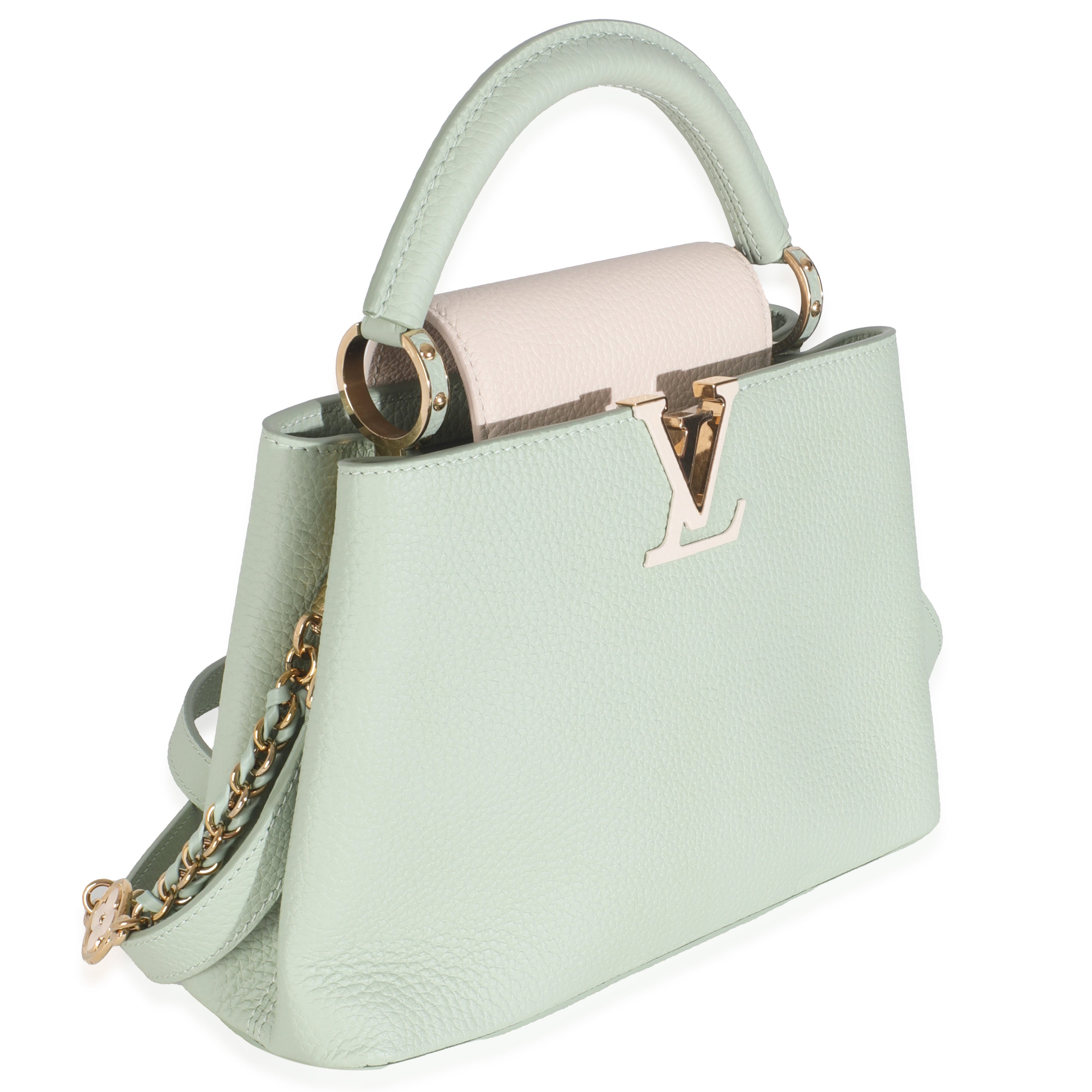 Louis Vuitton Jade Taurillon Flower Capucines BB