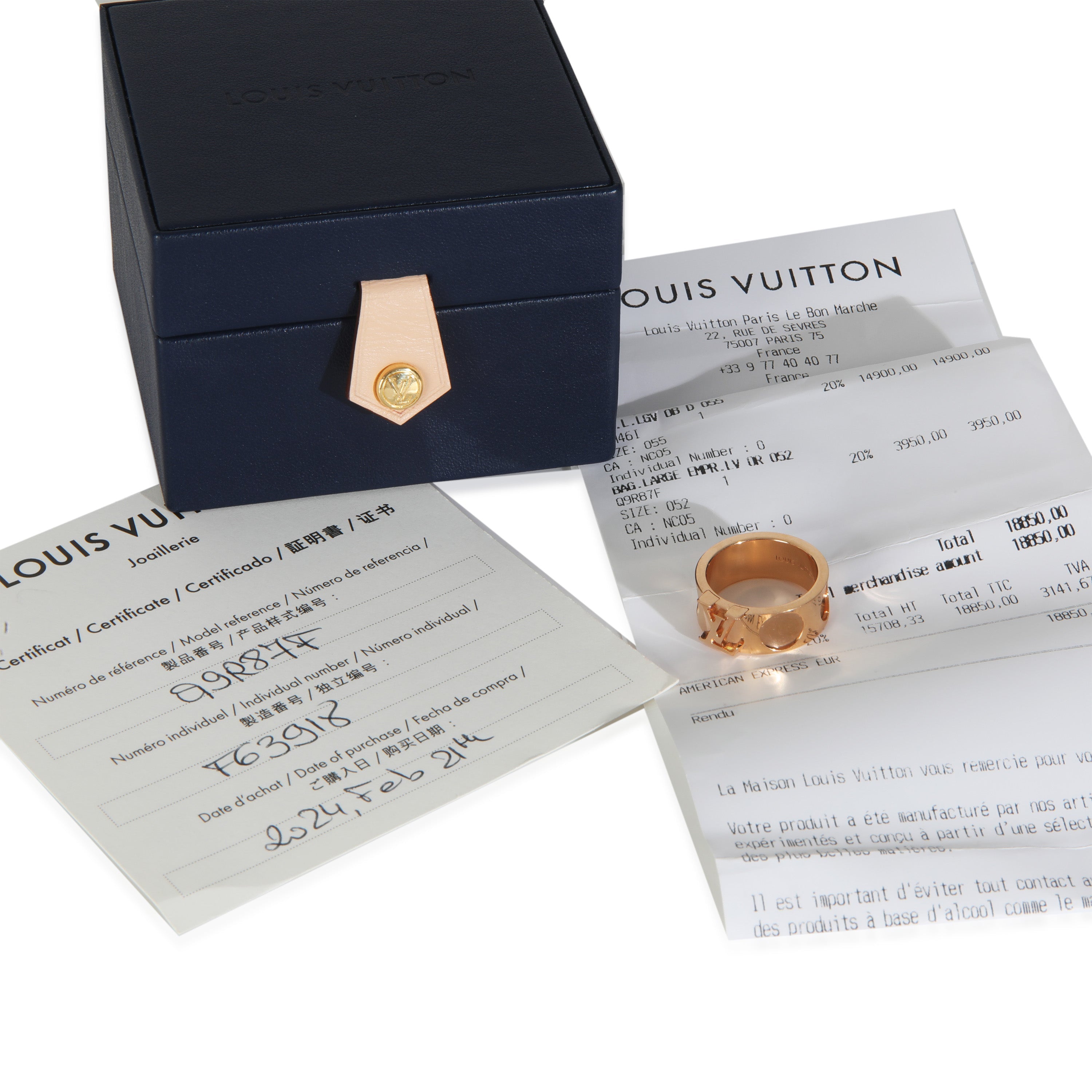 Louis Vuitton Rose Gold  Empreinte Large Ring
