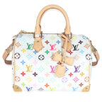 Louis Vuitton x TM Monogram White Multicolor Canvas Speedy Bandouliere 25