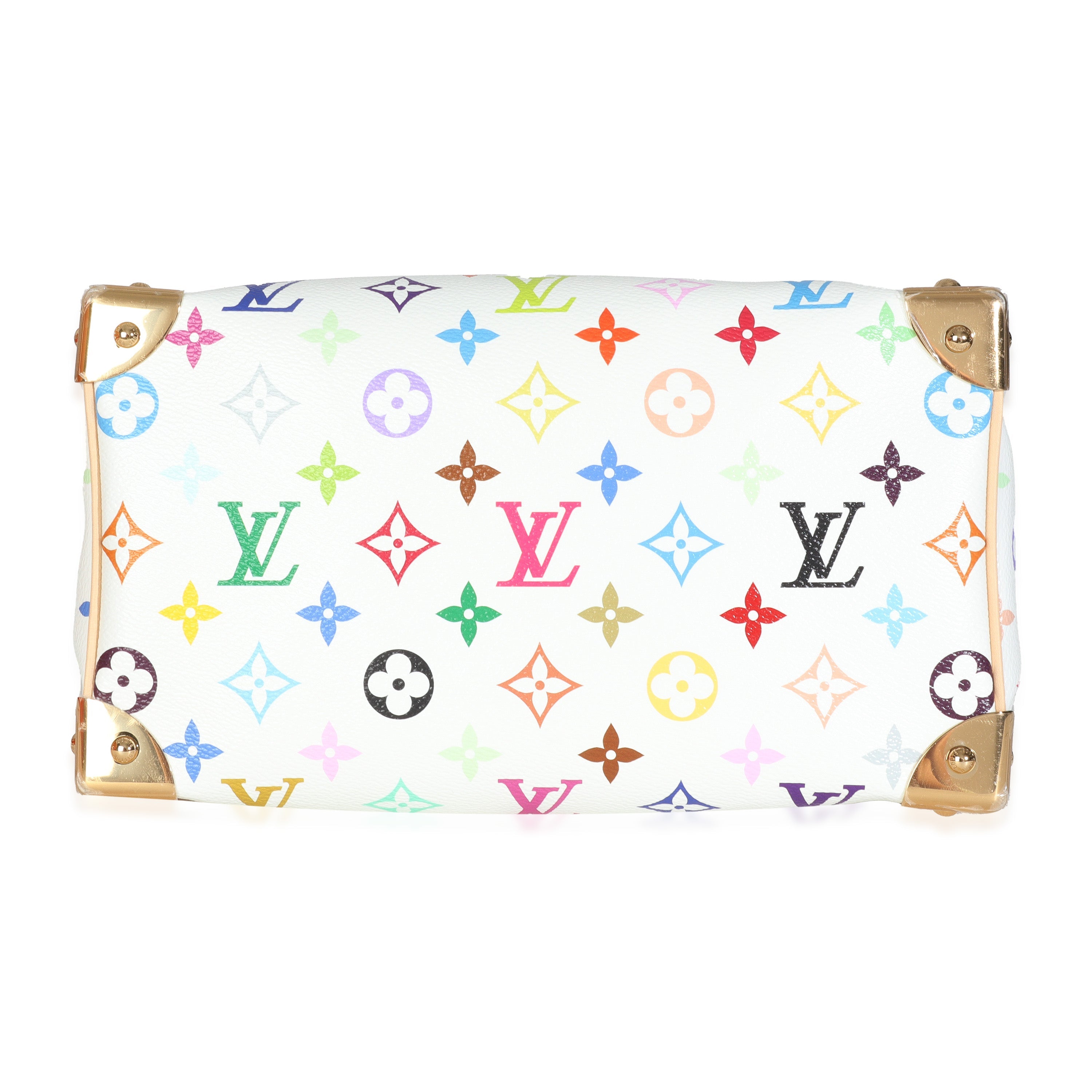 Louis Vuitton x TM Monogram White Multicolor Canvas Speedy Bandouliere 25