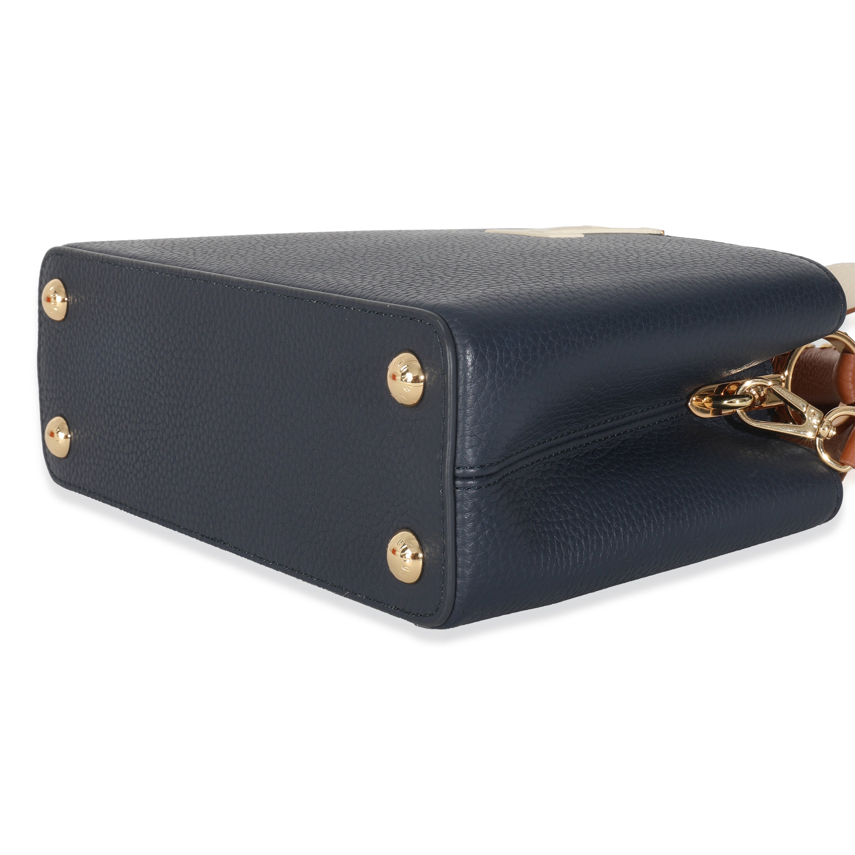 Louis Vuitton Bleu De France Blue Taurillon Studded Capucines BB