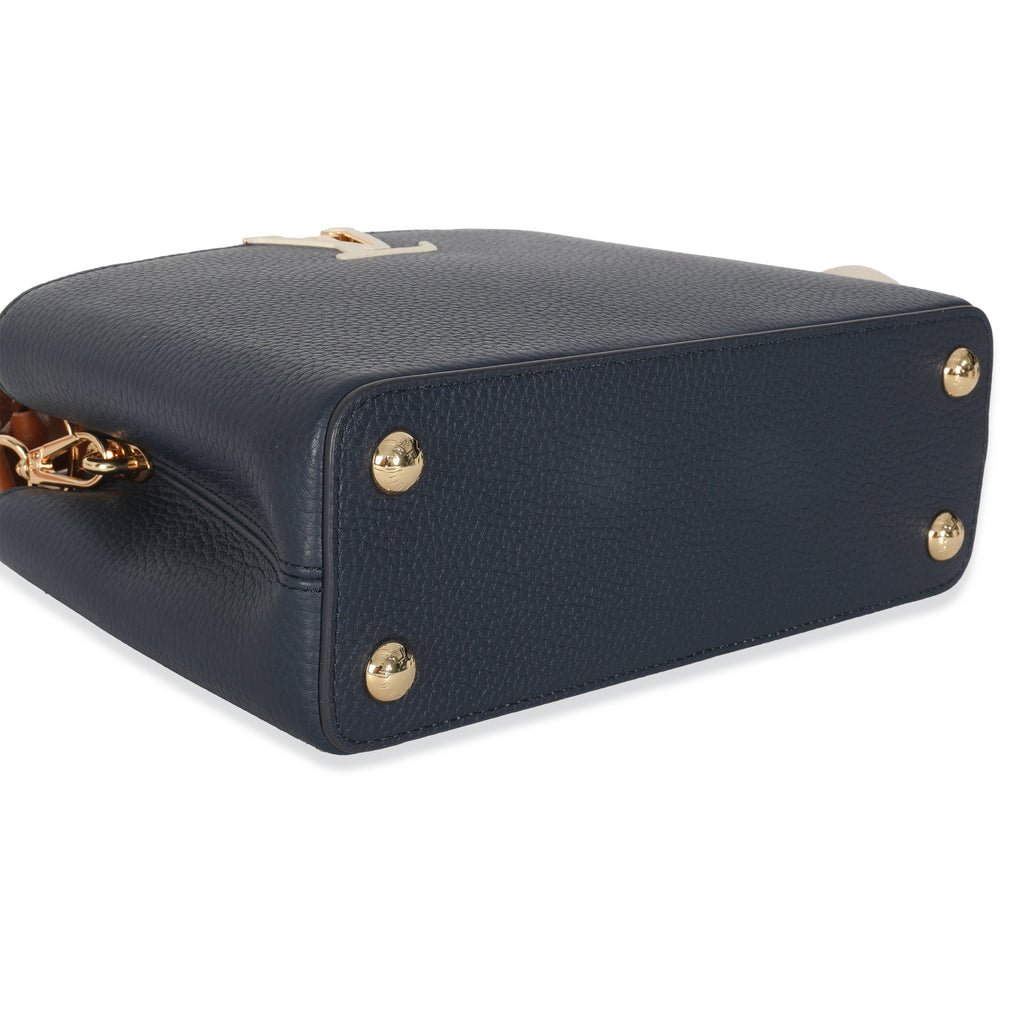 Louis Vuitton Bleu De France Blue Taurillon Studded Capucines BB