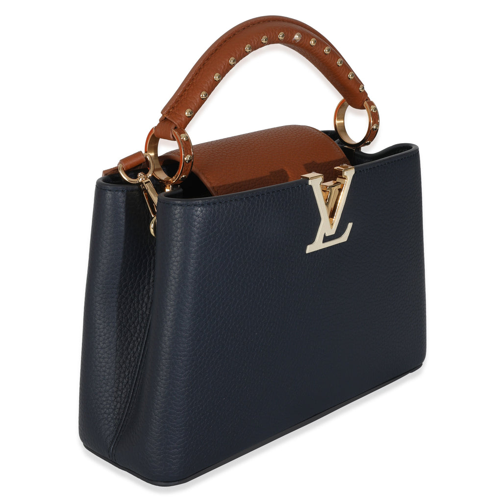 Louis Vuitton Bleu De France Blue Taurillon Studded Capucines BB