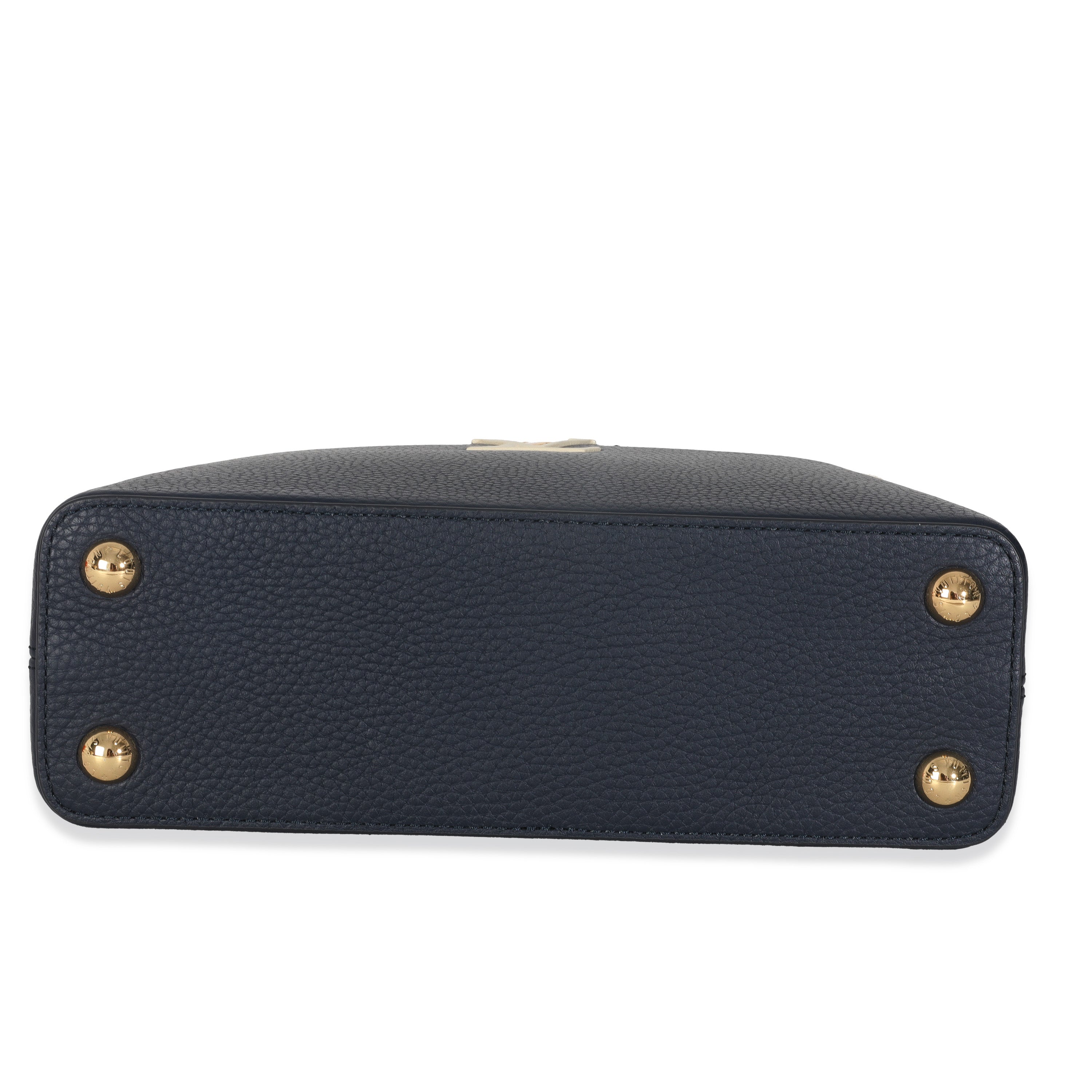 Louis Vuitton Bleu De France Blue Taurillon Studded Capucines BB