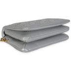Louis Vuitton Silver Metallic Lambskin Embossed Monogram Pochette Coussin