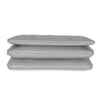 Louis Vuitton Silver Metallic Lambskin Embossed Monogram Pochette Coussin