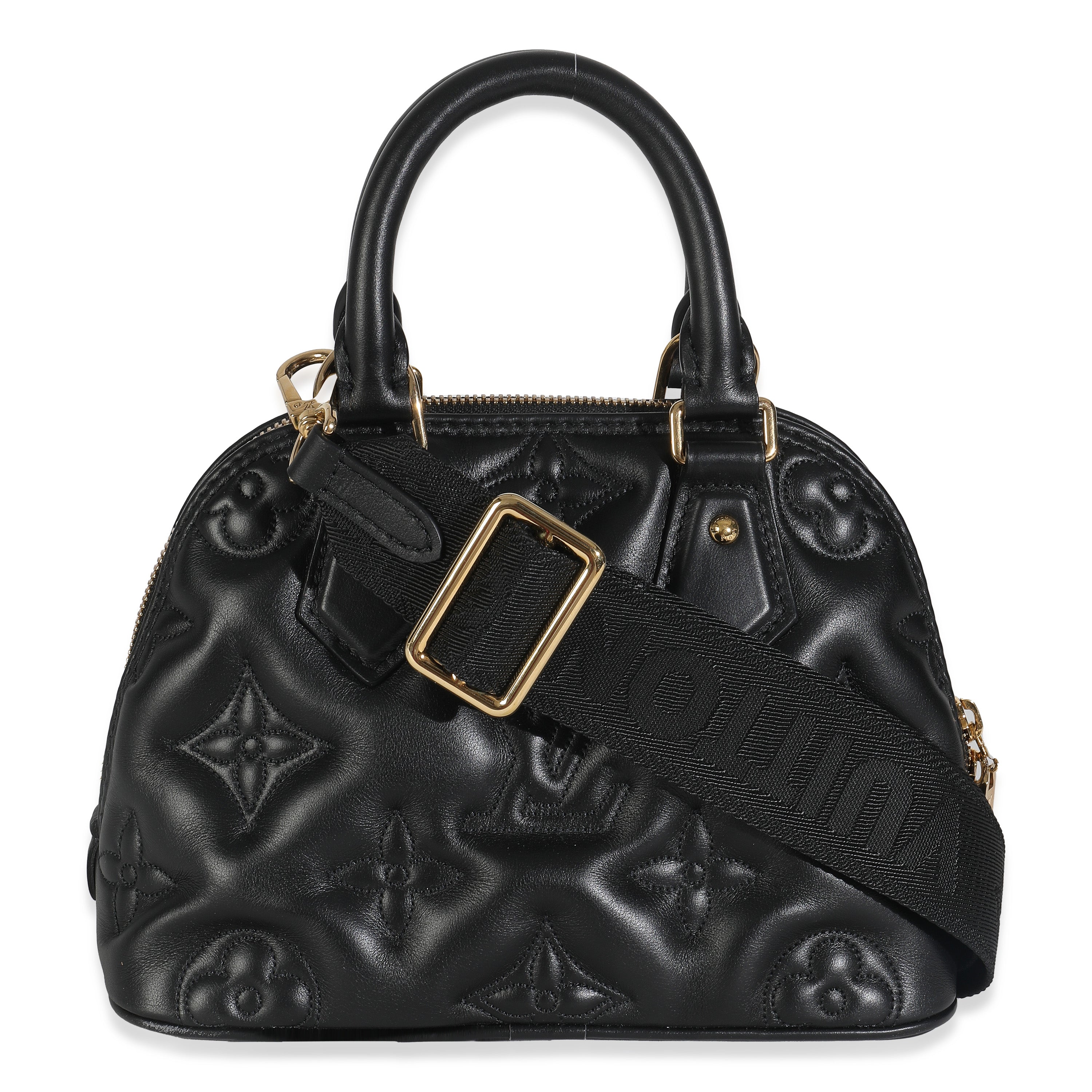 Louis Vuitton Black Bubblegram Calfskin Alma BB