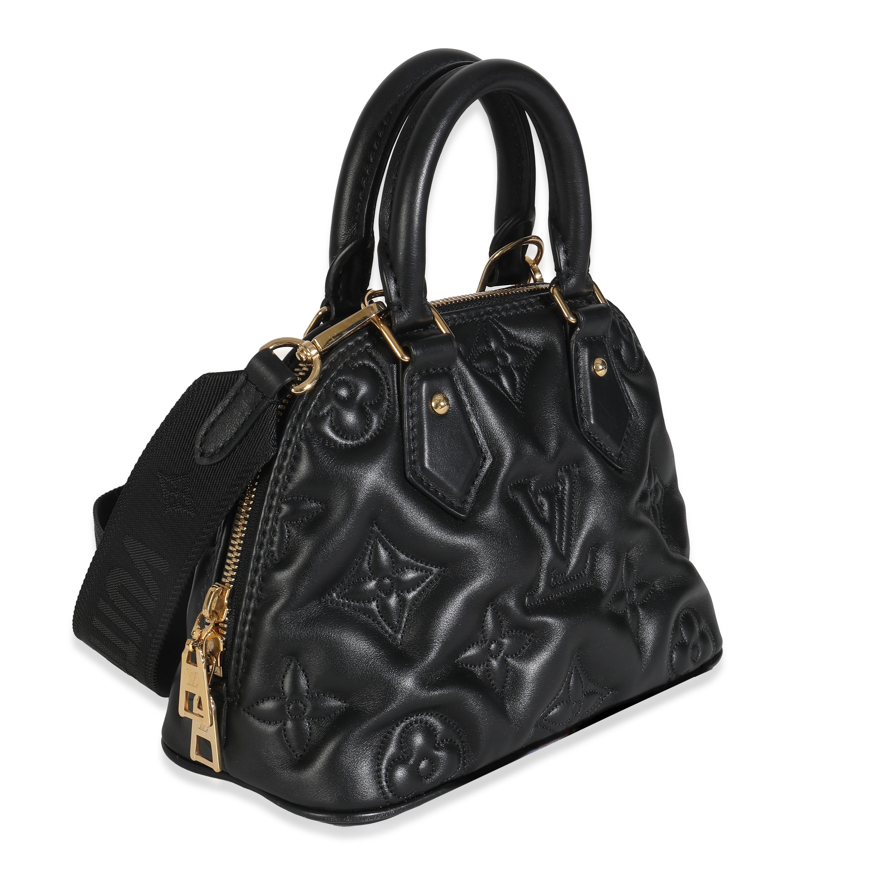 Louis Vuitton Black Bubblegram Calfskin Alma BB