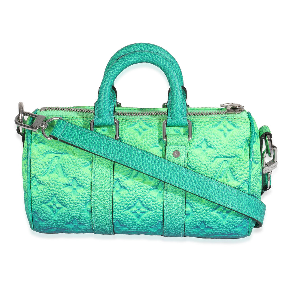 Louis Vuitton Bleu Vert Taurillon Illusion Keepall XS