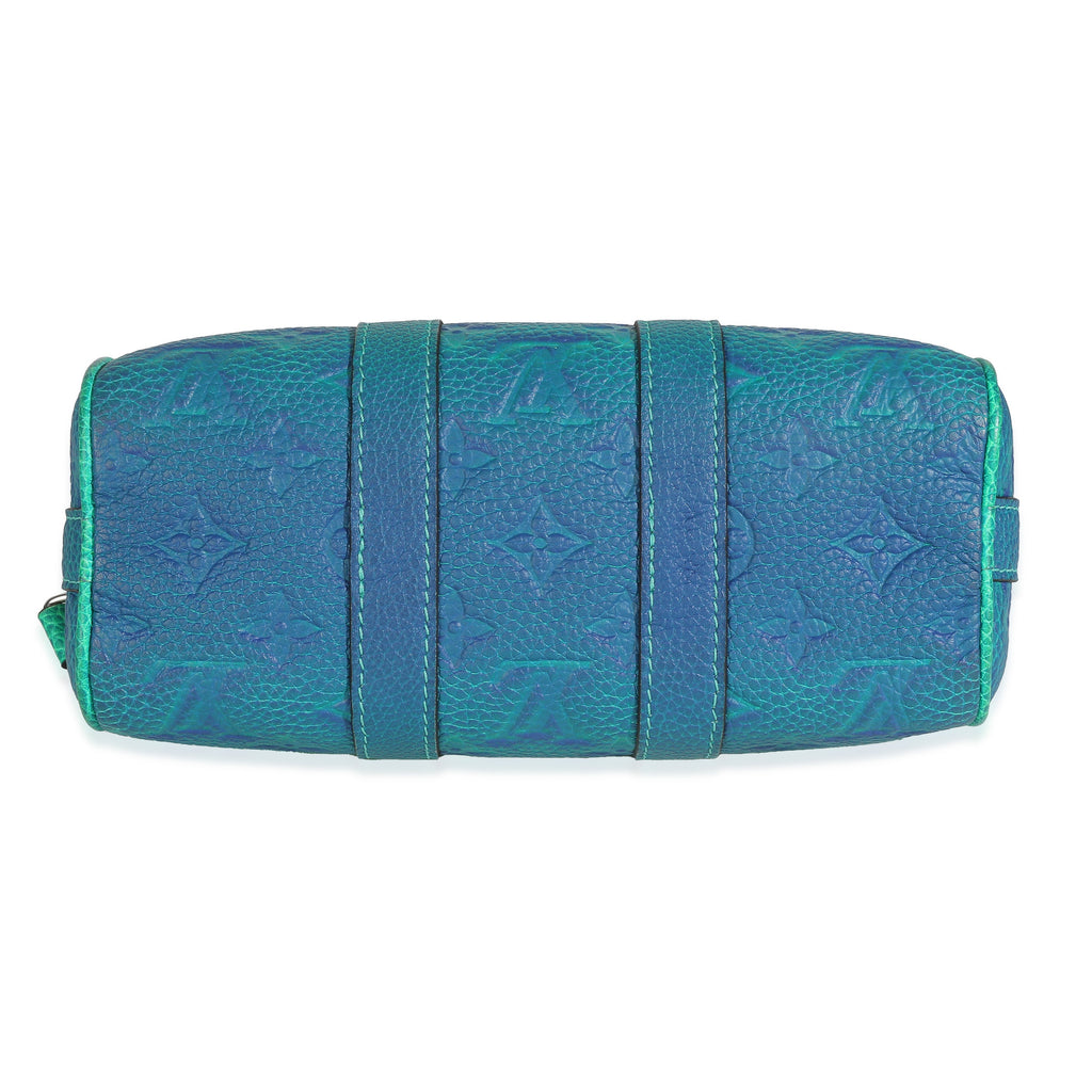 Louis Vuitton Bleu Vert Taurillon Illusion Keepall XS