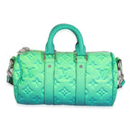 Louis Vuitton Bleu Vert Taurillon Illusion Keepall XS