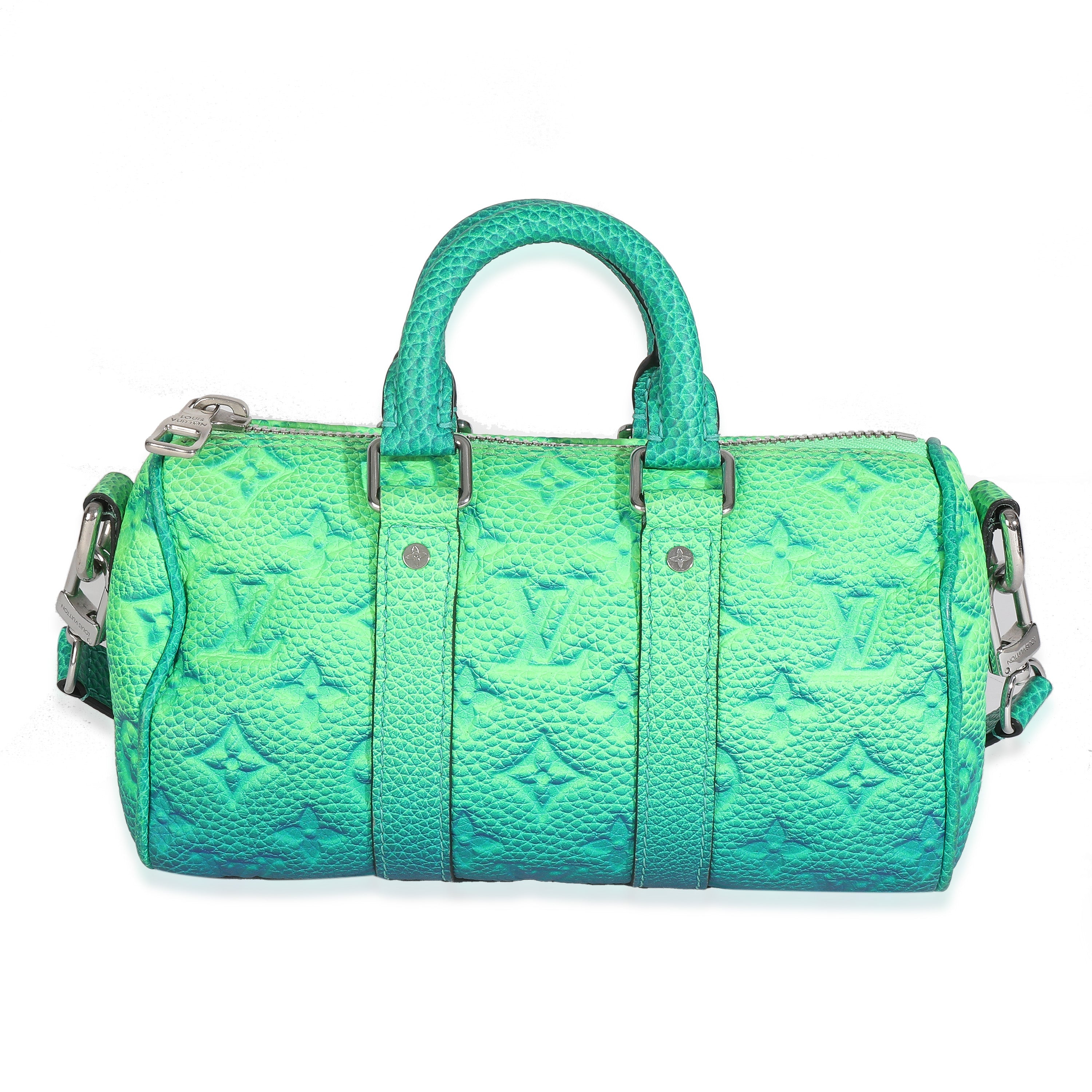 Louis Vuitton Bleu Vert Taurillon Illusion Keepall XS