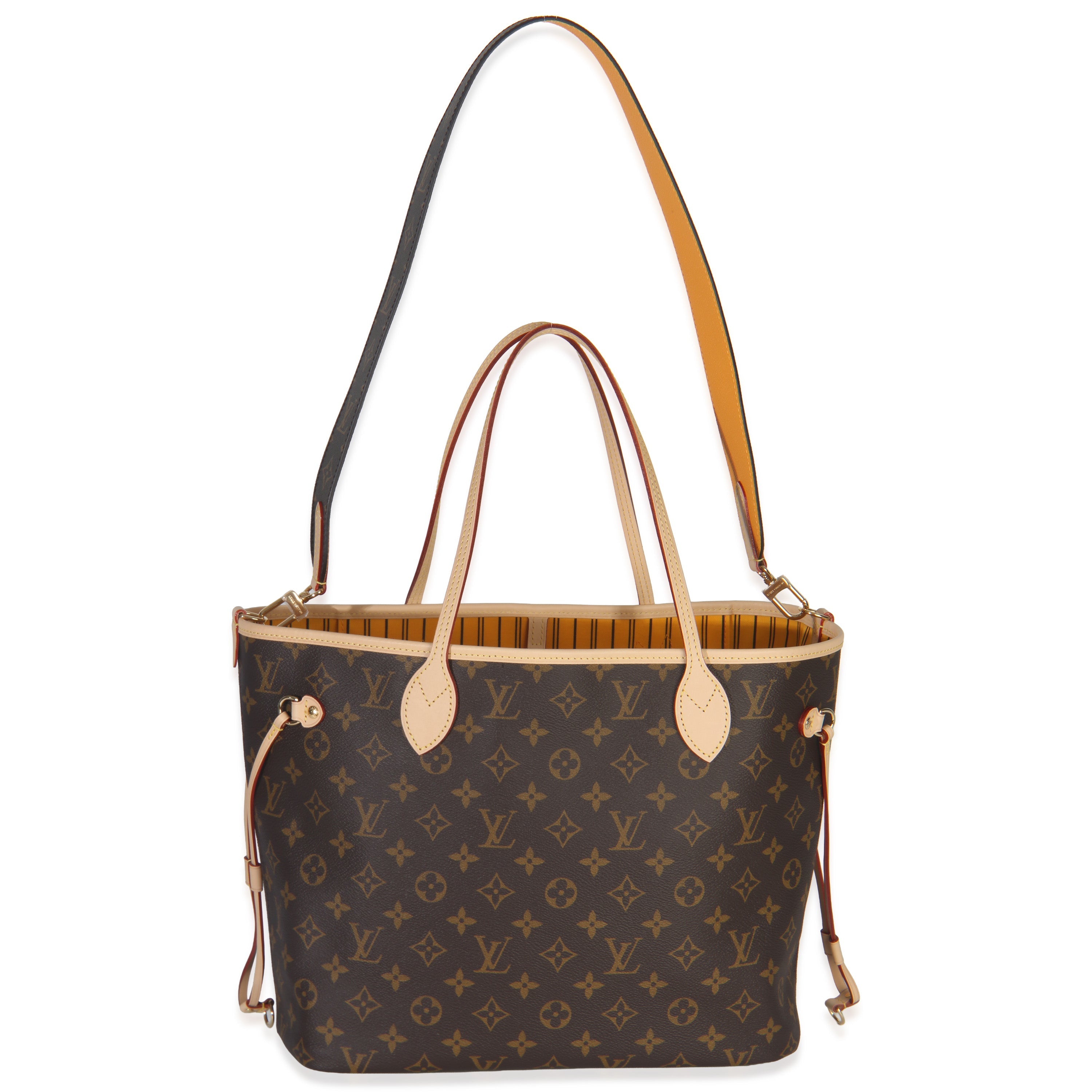 Louis Vuitton Jaune Safran Monogram Canvas Neverfull Bandouliere Inside Out MM